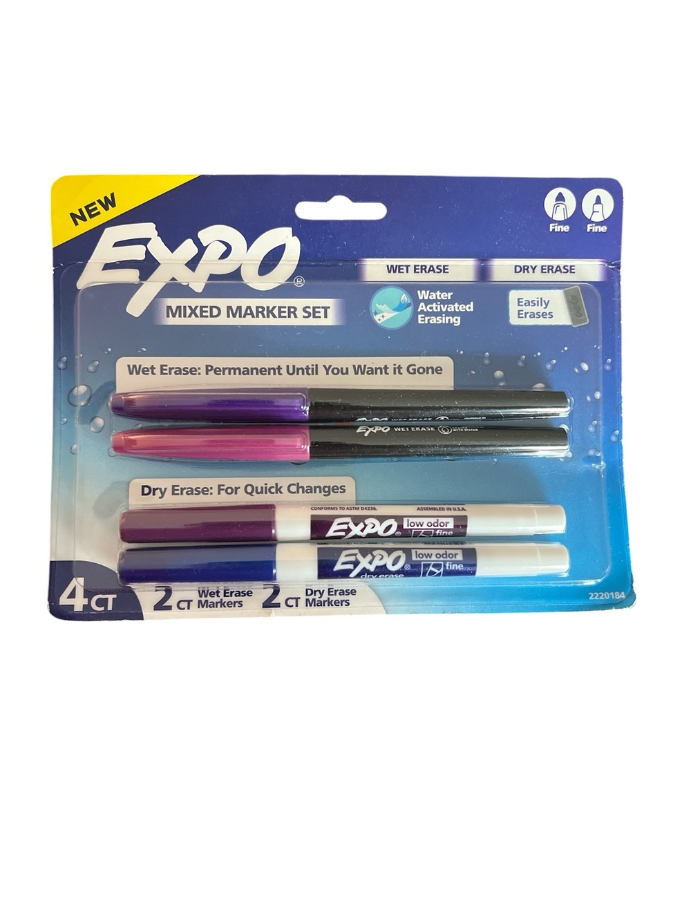 EXPO Mixed Wet & Dry Erase Marker Set - Purple